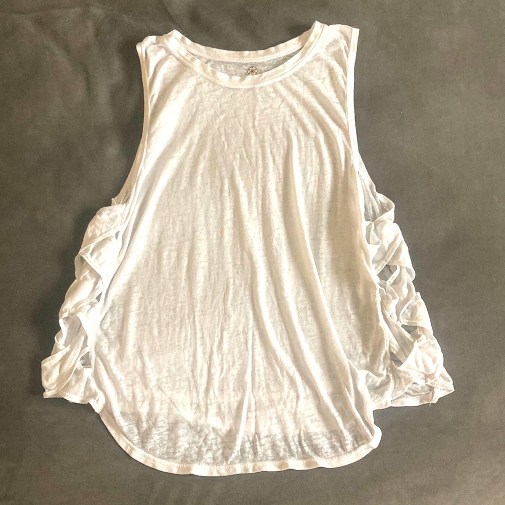 White workout tank